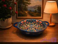کاسه گود دسته دار وارداتی طرح مراکشی