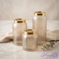 ست گلدان سه سایزی بلوری برجسته