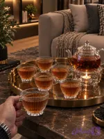 چایخوری بلوری تراش دار برند دلی