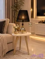 آباژور شید ریسه‌ای مشکی پایه طلایی