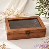 باکس قاشق و چنگال 2 خانه چوبی در شیشه‌ای