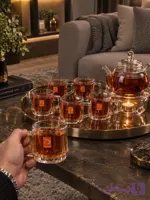 چایخوری بلوری دسته دار برند دلی