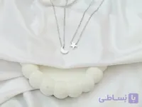 گردنبند استیل ماه و ستاره مینیمال با پلاک سه بعدی