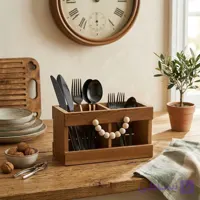 جاقاشق و چنگال چوبی دو خونه کد ۳۵