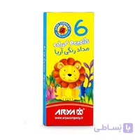 مداد رنگی 6 رنگ کوتاه مقوایی