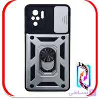 قاب گوشی شیاومی NOTE 10 ضدضربه بتمن فول ژله ای هولدر دار محافظ لنزدار کشویی پنجره ای