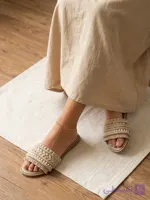 صندل زنانه و دخترانه مکرومه بافی مدل گیسو