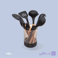 ست کفگیر و ملاقه 10 پارچه سیلیکون چوبی یونیک UN-1175
