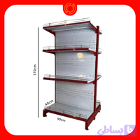 قفسه چند منظوره وسط فروشگاهی 4 طبقه 90×40 ارتفاع 170 سانتی متر