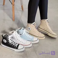 کفش زنانه ساقدار مدل آل استار 1093 رویه کتان زیره پی وی سی سایزبندی 37 تا 40
