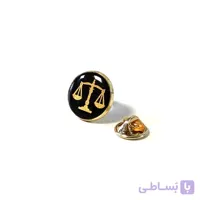 بج سینه نماد فرشته عدالت با ورق طلای 24عیار (قطر 1.5)