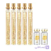 پک ضد چروک اچ آی اچ مدل نخ کلاژن جذبی و طلا بسته 7 عددی