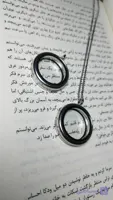 لاکت شیشه ای استیل همراه با زنجیر