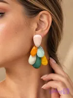 گوشواره آویز مولتی کالر (کد 6HKRW)