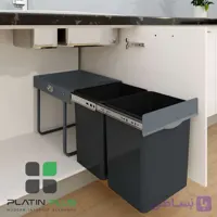 سطل زباله دوقلو آرام‌بند آوات 112 یونیت ۴۰ سانت | تفکیک زباله بی‌صدا