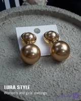 گوشواره استیل طلایی موکایی طرح فشن ۱۰۱۰۶۷