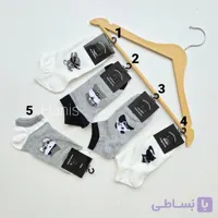 جوراب مچی نخی طرح پاندای خاکستری