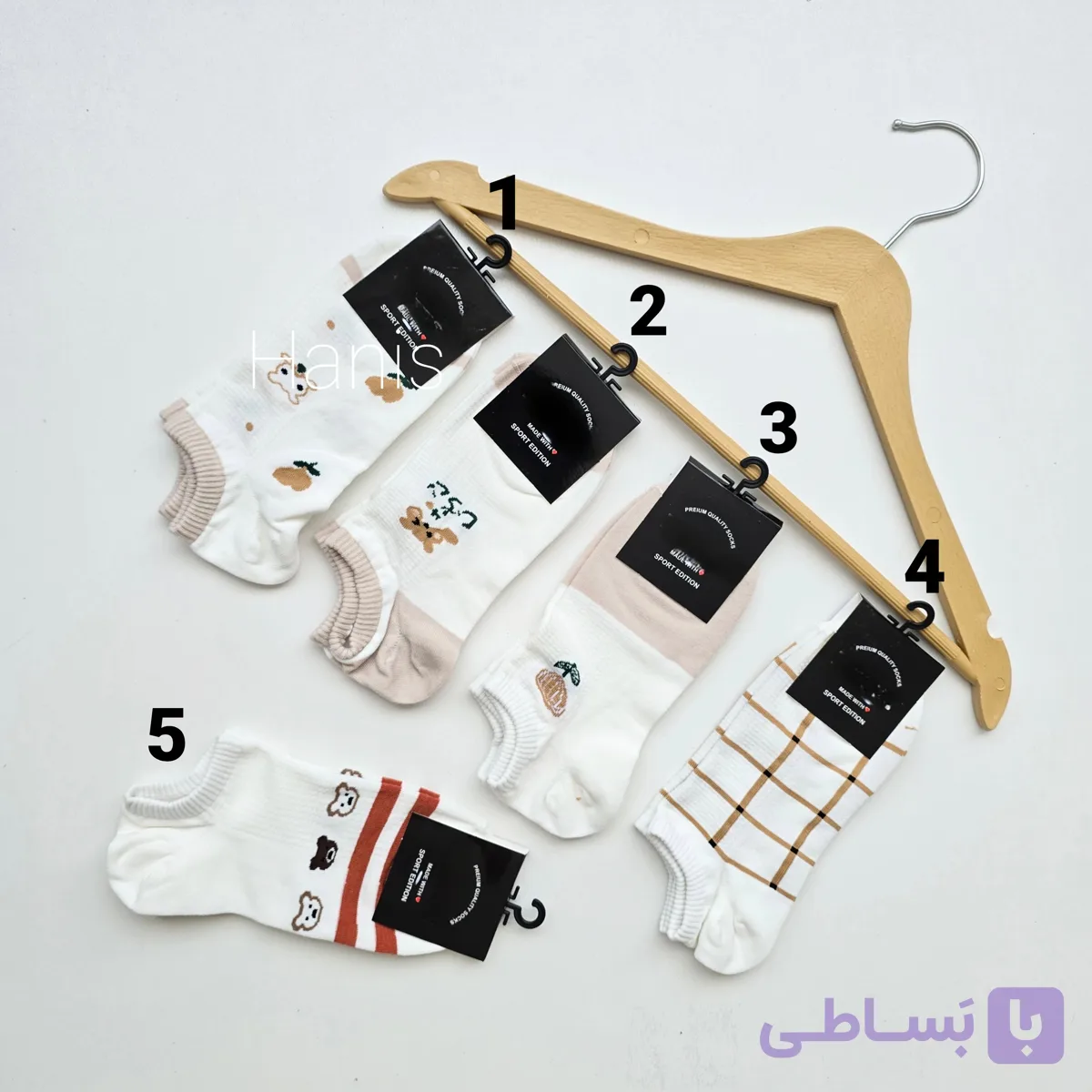 جوراب مچی نخی طرح گل