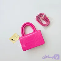 کیف دستی و دوشی زنانه سرخابی طرح کروکودیل/ چرم مصنوعی باکیفیت