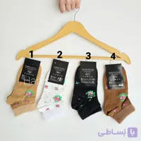 جوراب نیم ساق خزدار نخی گلدار