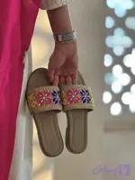صندل زنانه سنتی سوزندوزی دستسازمدل ماه گل