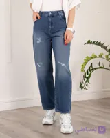 شلوار جین واید بگ آبی کد 8104