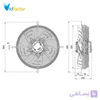 هواکش صنعتی 50 سانت ایلکا فلزی بدون قاب دمنده VIK-50A4S2-L