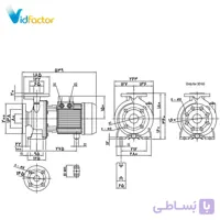 پمپ آب چدنی پروانه استیل ابارا 3D 65-125/5.5 A T