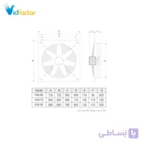 هواکش صنعتی 70 سانت سنگین فلزی دمنده VIM-71K4S
