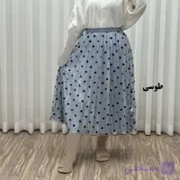 دامن گیپور خال خالی زنانه فری سایز شیک و راحت مناسب تا سایز 46 چهارفصل