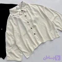 شومیز کراپ لینن زنانه آستین پاکتی