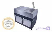 سینک و میز کار استیل مشکی امین مدل SRC 103