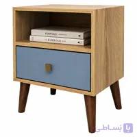 پاتختی پایه چوبی قفسه دار مدل BT105