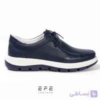 کفش چرم طبی قهوه ای بنددار مدل پارسا