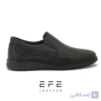 کفش چرم طبی مشکی بدون بند مدل آتن