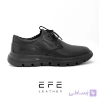 کفش چرمی طبی بند دار مشکی مدل آریا