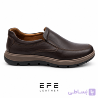 کفش چرم طبی قهوه ای بدون بند مدل کیان
