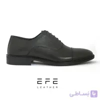 کفش چرم‌ کلاسیک بنددار مشکی مدل رم