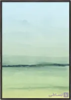 تابلو آبرنگی منظره مینیمال افق سبز و آبی شماره 6 – Watercolor Landscape N 6