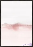 تابلو آبرنگی منظره مینیمال افق صورتی و آبی شماره 35 – Watercolor Landscape N 35