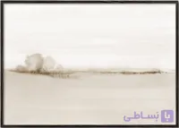 تابلو آبرنگی منظره مینیمال دشت سپیا با درخت شماره 50 – Watercolor landscape N 50 Sepia