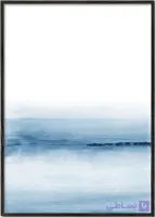 تابلو آبرنگی منظره مینیمال دریای آبی نیلی شماره 45 – Watercolor landscape N 45 Indigo Blue
