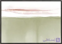 تابلو آبرنگی منظره مینیمال افق سبز زیتونی شماره 40 – Watercolor landscape N 40 Olive green