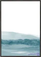 تابلو آبرنگی منظره مینیمال دریای سبزآبی شماره 21 – Watercolor Landscape N 21