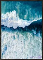 تابلو عکاسی هوایی موج‌های کف‌آلود دریا – Wave
