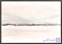 تابلو آبرنگی منظره مینیمال مرجانی و طوسی گرم شماره 48 – Watercolor landscape N 48 Coral &amp; Warm Gray