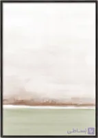 تابلو آبرنگی منظره مینیمال افق بژ و قهوه‌ای شماره 33 – Watercolor Landscape N 33