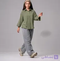 شومیز باکسی لینن تینیجری در دو رنگ سبز