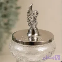 اردو خوری سه خانه درب‌دار فلزی طرح قو (طلایی و نقره‌ای)