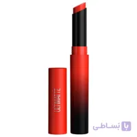 رژ لب استیکی مات میبلین رنگ More Scarlet 299Matthethin More More Scarlet 299